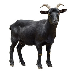 Black goat livestock wildlife isolated on a transparent background