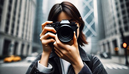Capturing the Urban Essence. Photographer in the Urban Scene. Capturing Moments in the City.