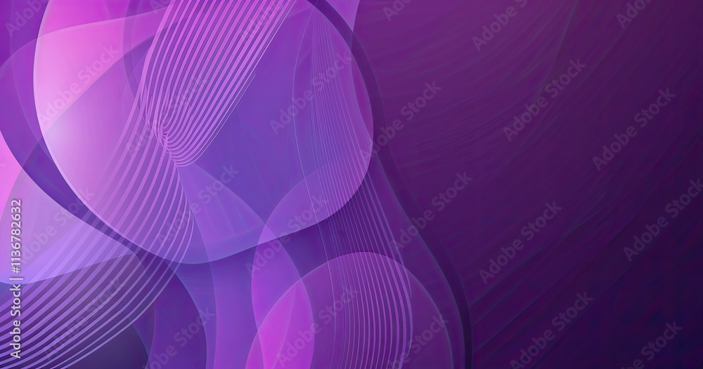 Poster abstract purple waves creating a smooth, modern background with fluid shapes.