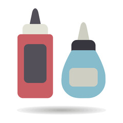 Fototapeta premium Ketchup mustard and mayonnaise spicy bottle icon