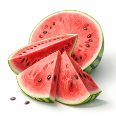 Watermelon is a large, juicy, refreshing fruit with a green rind