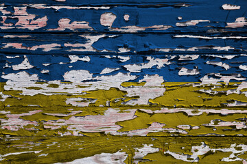 Flag of Ukraine painted on a wooden board