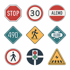 A road sign icon, representing a clear and recognizable symbol used for guiding