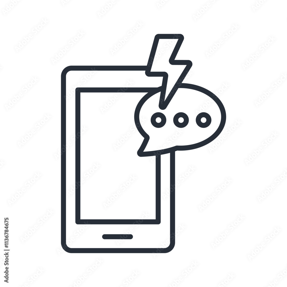 Poster instant messaging icon. vector.editable stroke.linear style sign for use web design,logo.symbol illu