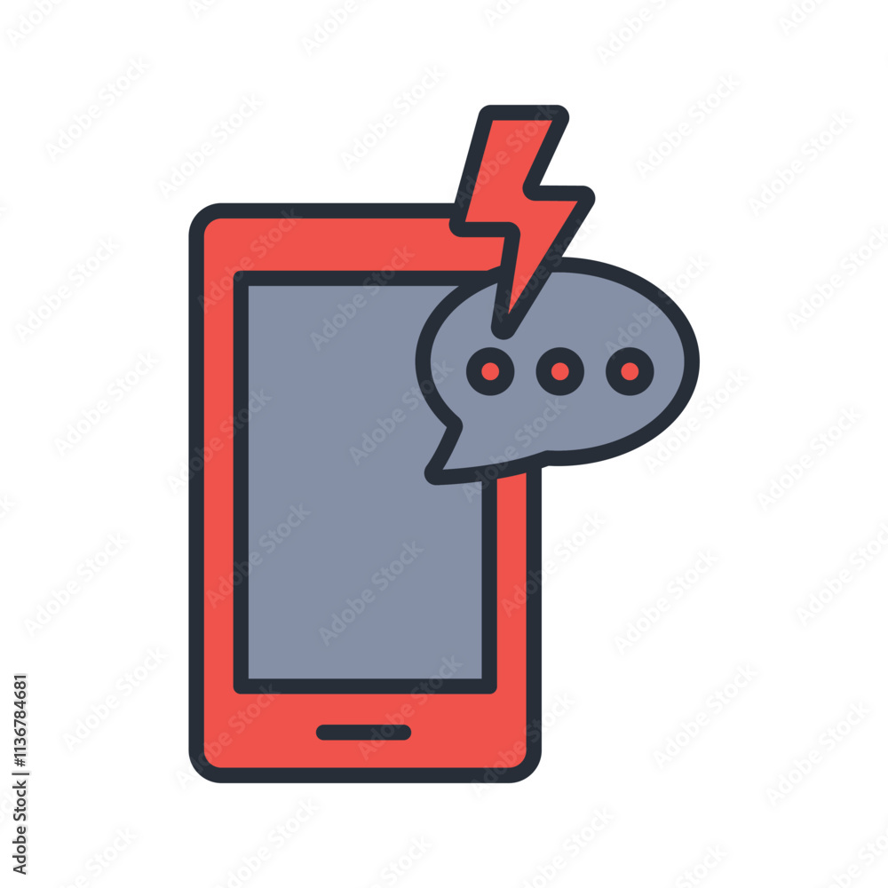 Poster instant messaging icon. vector.editable stroke.linear style sign for use web design,logo.symbol illu