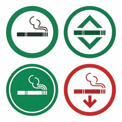 Smoking area signs indicate designated spaces where smoking is allowed,
