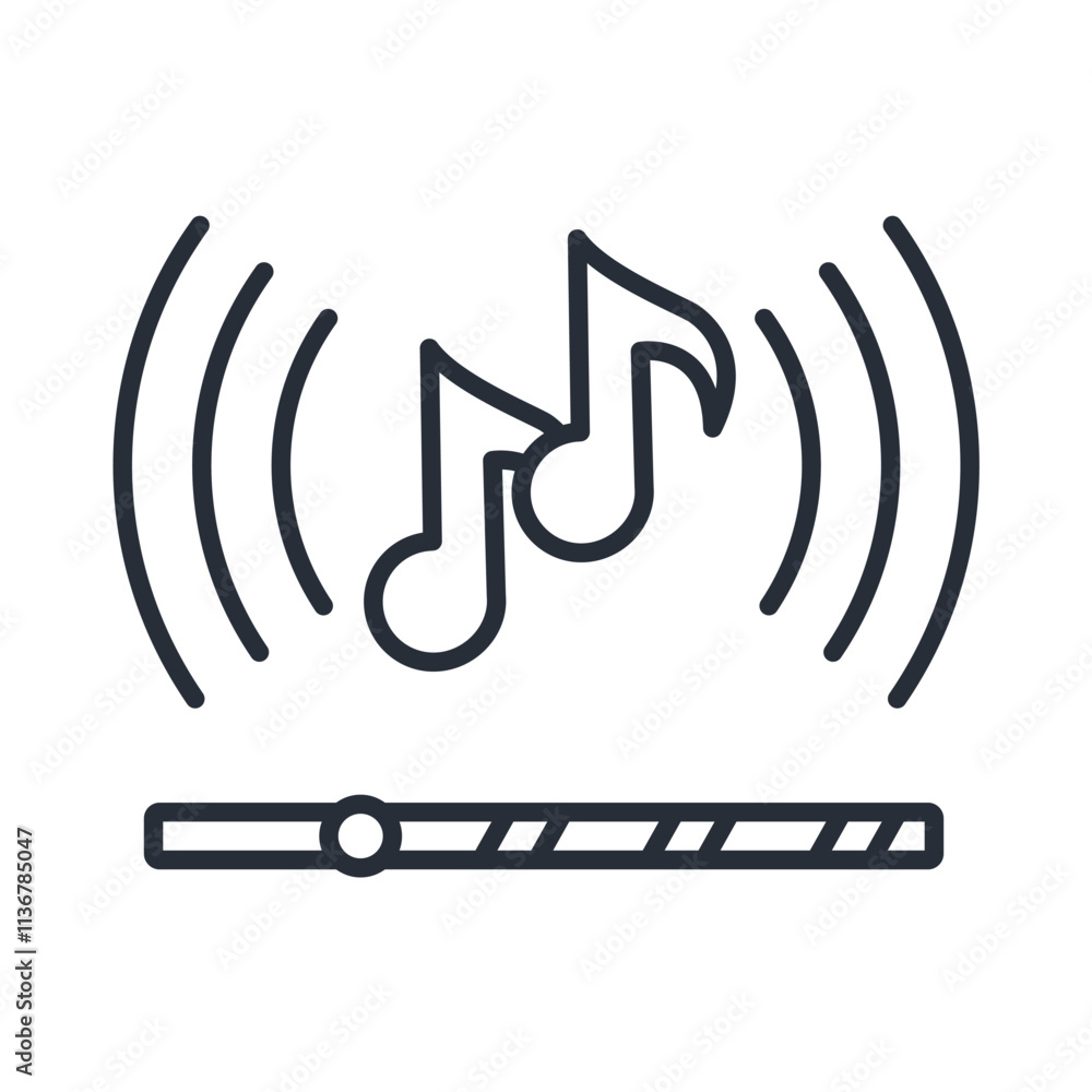 Poster music streaming icon. vector.editable stroke.linear style sign for use web design,logo.symbol illust