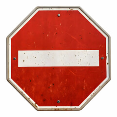 A stop road sign, a red octagon with white lettering, signaling drivers