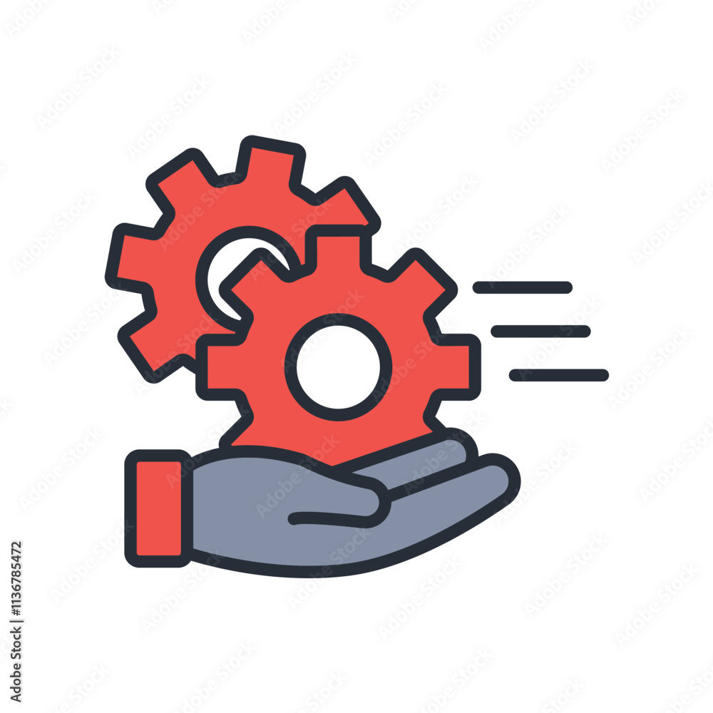 Poster on demand service icon. vector.editable stroke.linear style sign for use web design,logo.symbol illu