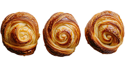 Fototapeta premium Delicious Golden Brown Pastry Spiral Shaped Sweet Bread Bakery Treats Food Photography