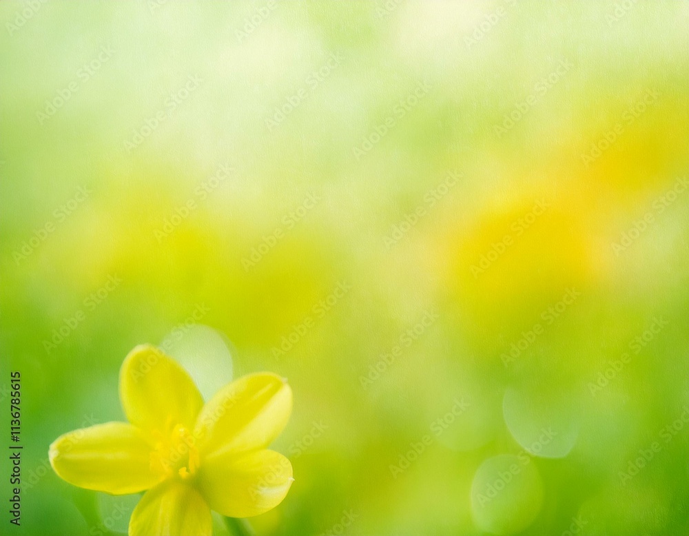 Wall mural Spring background, soft focus, blurred, green and yellow watercolors