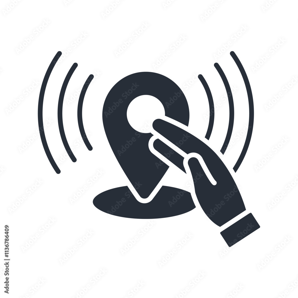 Poster real time tracking icon. vector.editable stroke.linear style sign for use web design,logo.symbol ill
