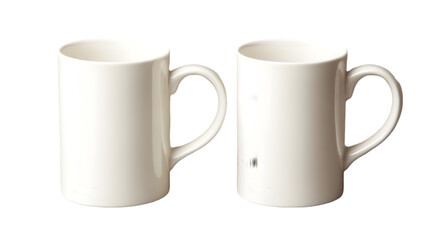 Two Blank White Coffee Mugs  Ceramic Cups  Mockup  Tea  Beverage  Drinkware  Kitchenware