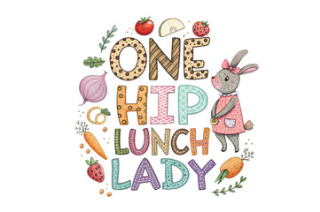 Naklejka premium Lunch Lady Sublimation Bundle