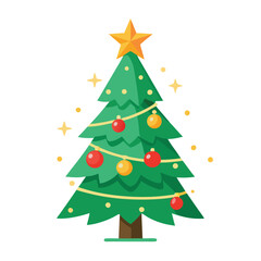 a decorated christmas tree vector 