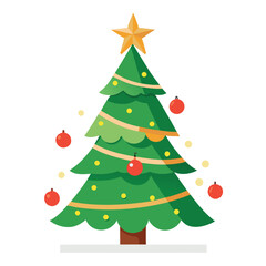 a decorated christmas tree vector 