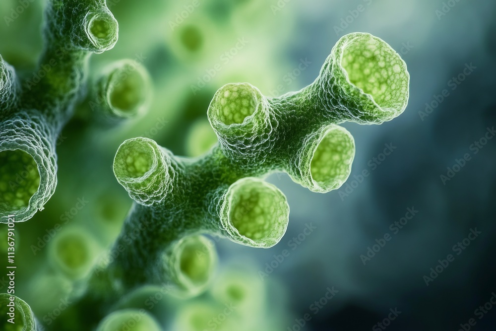 Aufkleber exploring the intricate details of mold spores in a captivating macro texture
