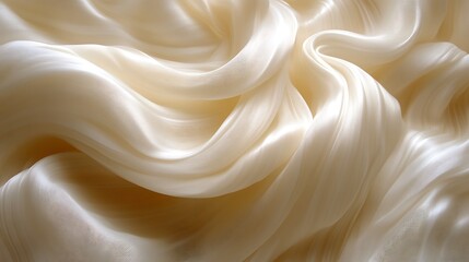 Obraz premium Creamy Beige Silk Fabric Draped in Soft Waves