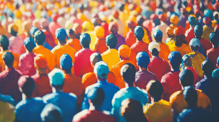 Fototapeta premium The contrast of colorful uniforms against a roaring crowd creates an atmosphere of excitement.