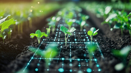 A cyber farming tool icon with agricultural data, symbolizing online farming platforms, smart agriculture tools, and real-time crop analytics. 