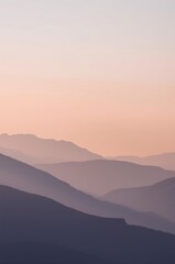 Fototapeta premium Serene Mountain Landscape at Dusk with Soft Gradient Skies