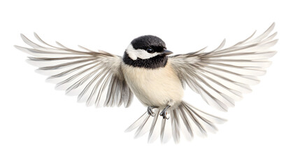 Black capped Chickadee in Flight  Wings Spread  Bird  Wildlife  Nature