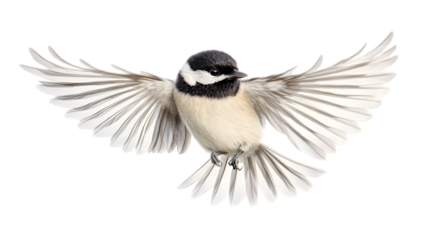 Black capped Chickadee in Flight  Wings Spread  Bird  Wildlife  Nature