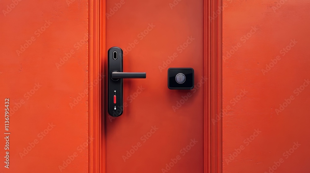 Aufkleber modern tech gadgets a smart door lock with fingerprint recognition and remote access isolated solo o