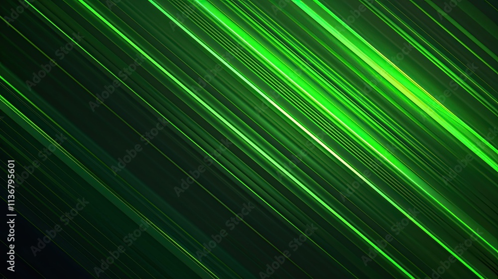 Poster abstract green lines create a dynamic and modern background.