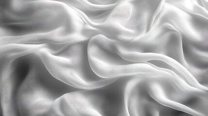 Obraz premium Draped White Fabric Soft Gentle Texture Waves