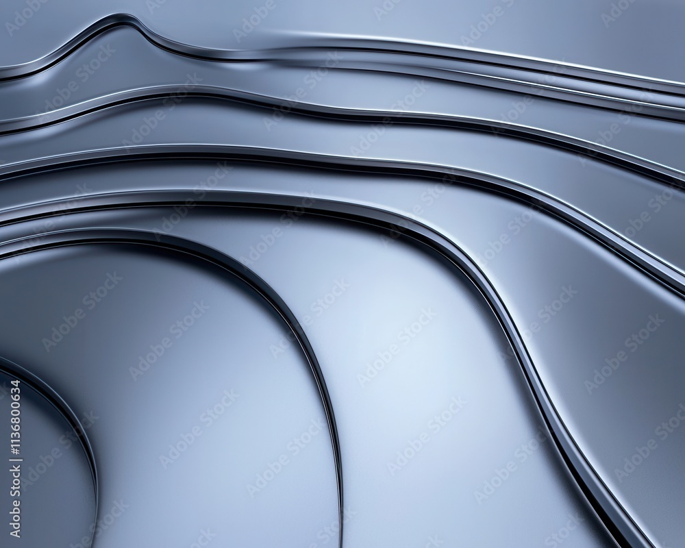 Aufkleber abstract lines gracefully flow across a smooth, metallic surface, creating a tranquil and modern atm