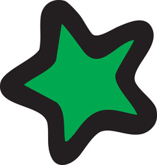 stella verde con bordo nero