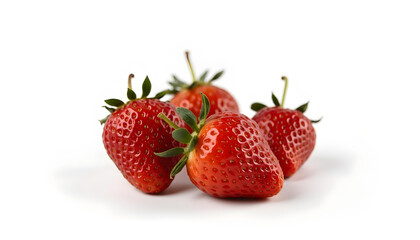 Fresh strawberries on white background