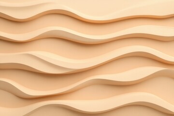 Fototapeta premium Abstract design featuring undulating waves in soft beige tones, creating a serene and modern aesthetic.