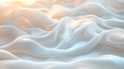 Obraz premium Soft White Fabric Draped in Gentle Waves
