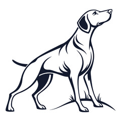 Obraz premium Majestic Dog Outline Graphic