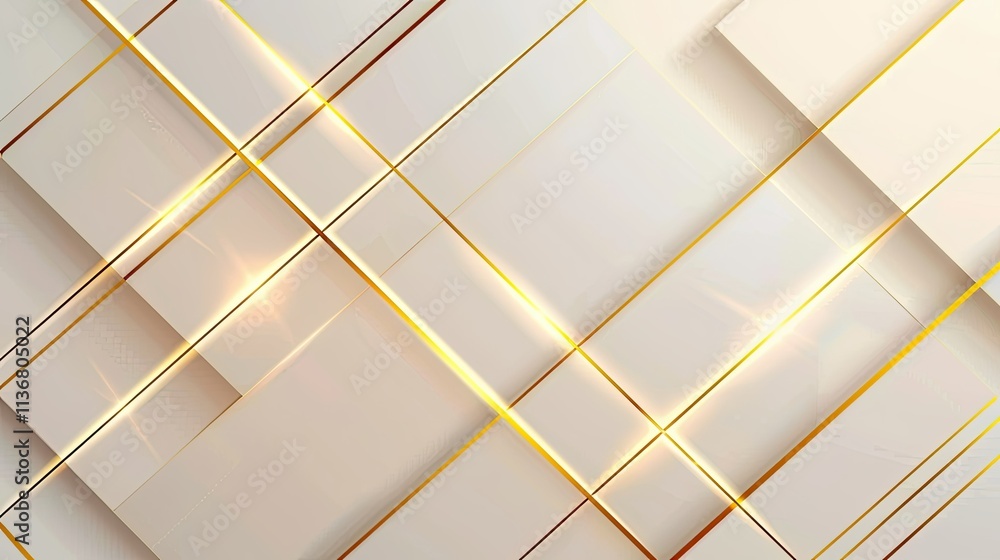 Aufkleber abstract geometric design with golden lines and soft tones for modern backgrounds.