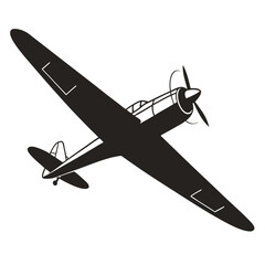 Historic Fighter Jet Silhouette Vector Art