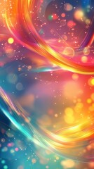 Obraz premium A vibrant abstract design featuring swirling colors and luminous bokeh effects, creating a dynamic and colorful visual experience.