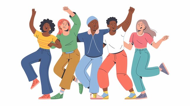 Group of Friends Dancing and Having Fun