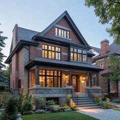 Canadian house in Greater Montreal with interior and exterior showing Canadian lifestyle in a homey setting