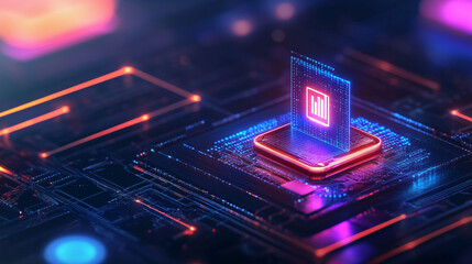 A cyber student council icon glowing with leadership metrics, representing online student engagement platforms, digital governance tools, and smart leadership resources. 