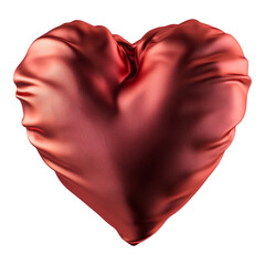 A heart with a silky texture, isolated on a transparent background, highlighting its delicate details, perfect for love, romance, or elegant-themed designs.
