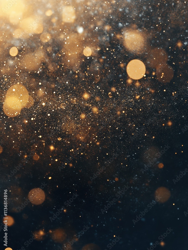 Poster abstract luxury gold background with bokeh light with star glitter and circle blinking with copy spa