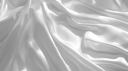 Fototapeta premium Draped White Silk Fabric Showing Soft Waves and Light Reflections
