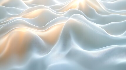 Fototapeta premium Abstract White Fabric Waves Illuminated by Soft Light