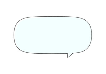 手書きのシンプルでおしゃれな水色の吹き出し - セリフやコメントなどの文字のあしらい素材