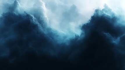 Dark Blue Cloudscape Abstract Art Atmospheric Scene