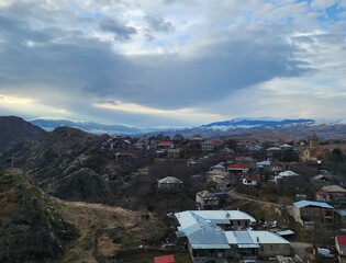 Obraz premium Akhaltsikhe with St. Marina Church, Caucasus Mountains, Georgia