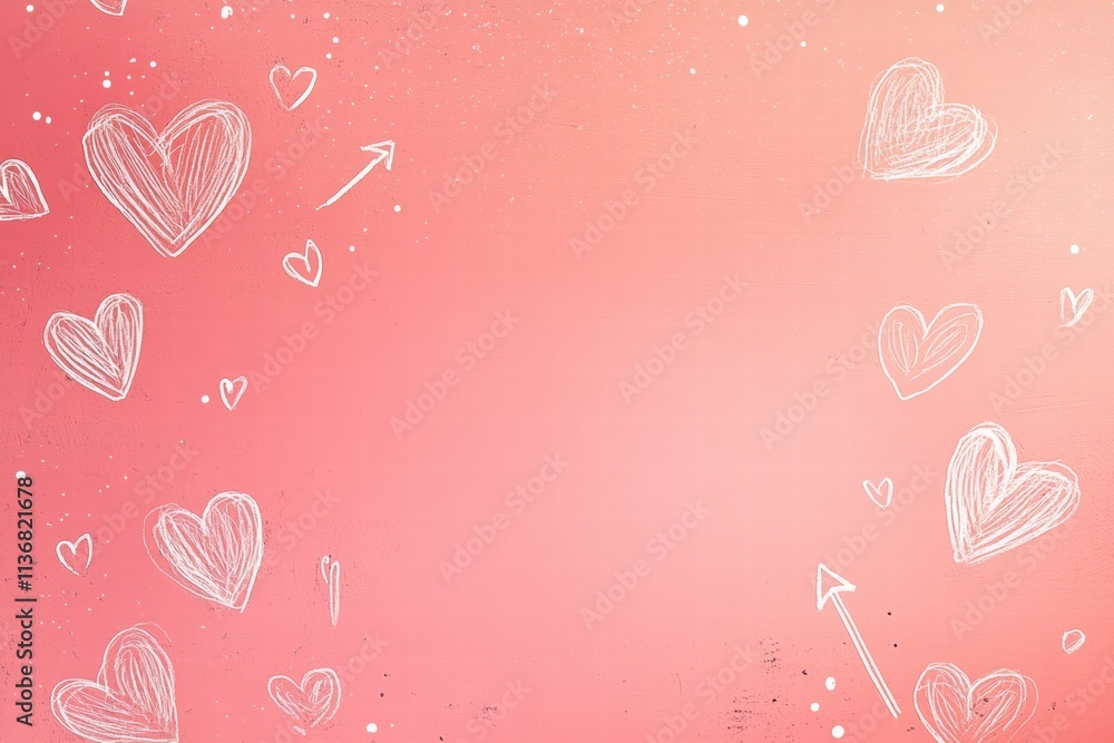 Poster a whimsical background filled with sketchy hearts and playful arrows creates the perfect setting for